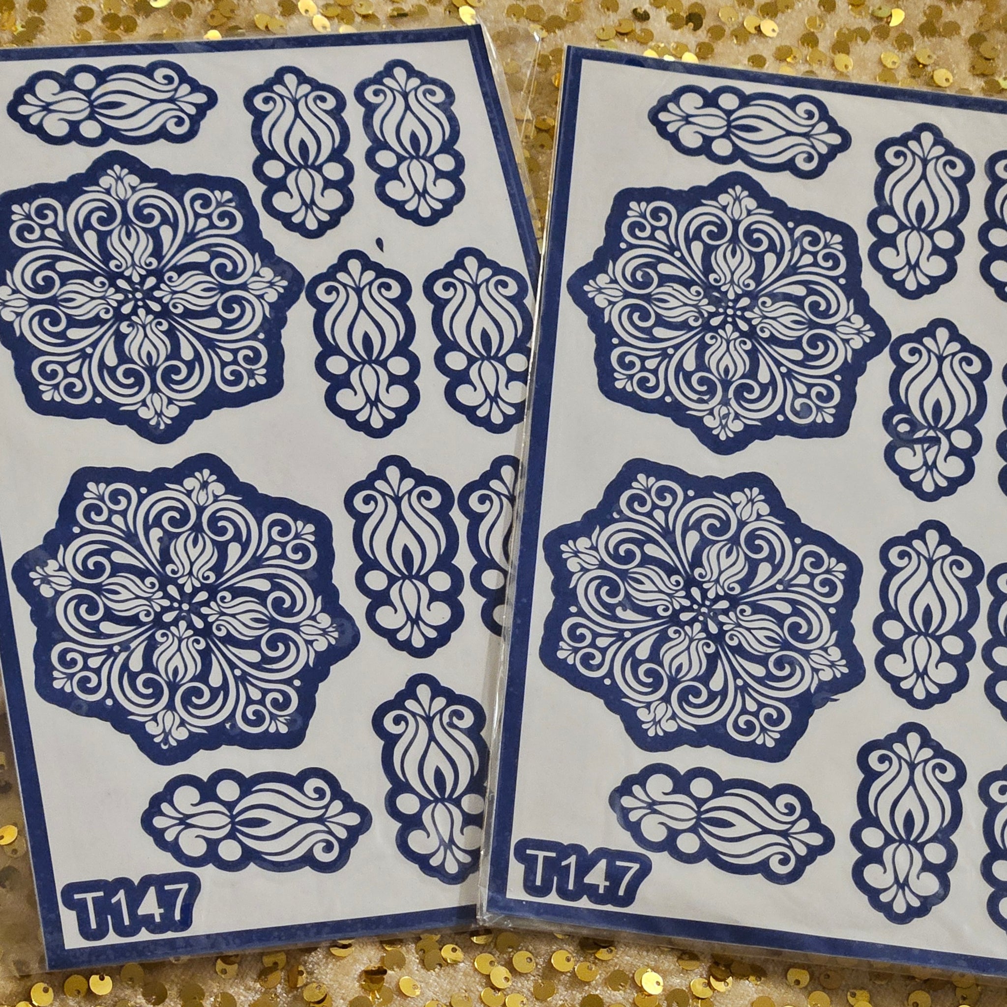Sky Blossom henna stencils - T147":
