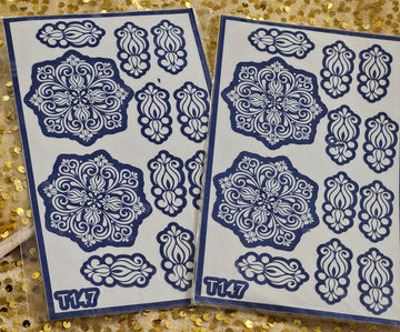 Sky Blossom henna stencils - T147":