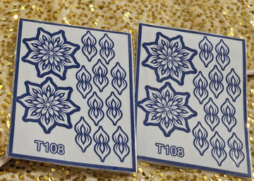Ocean Breeze henna stencils- T108