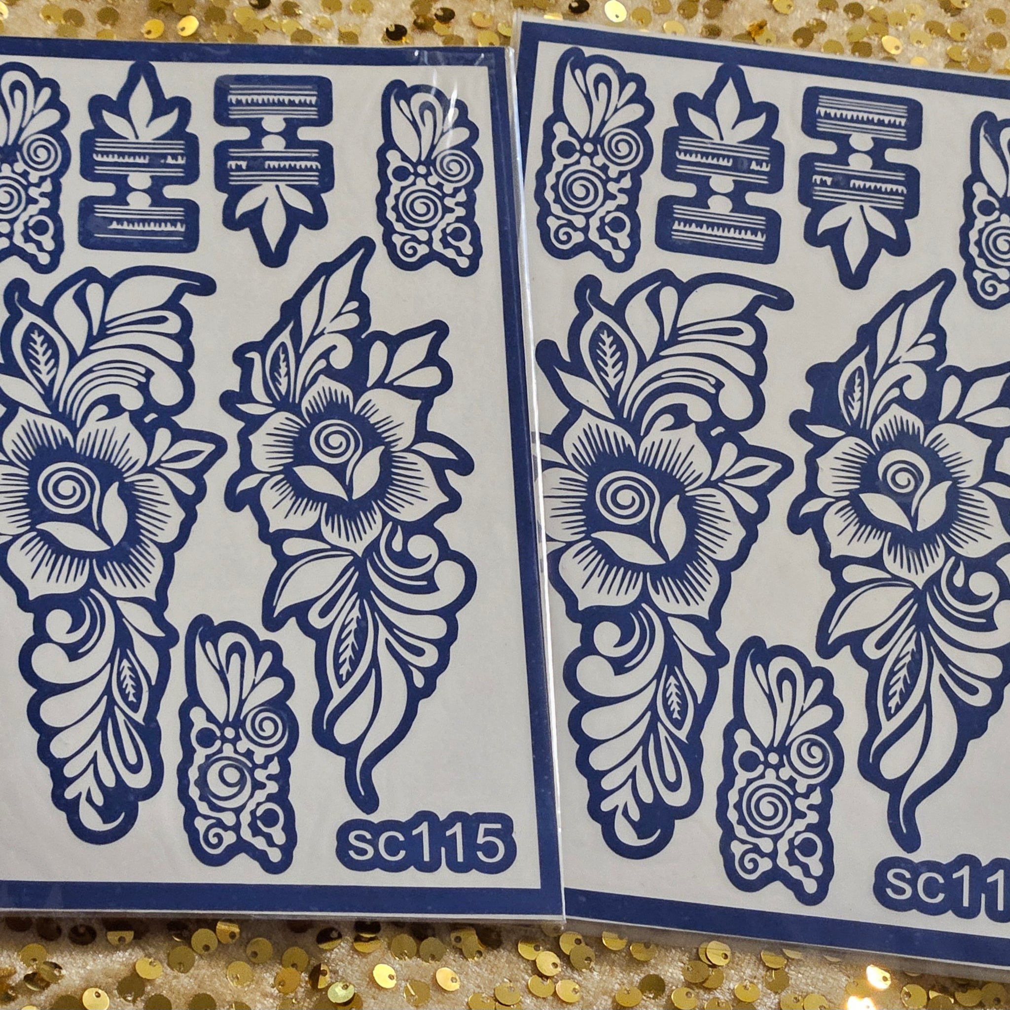 Floral Symphony Henna Stencils - SC115