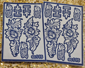 Floral Symphony Henna Stencils - SC115