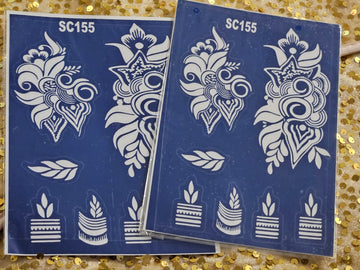 Celestial Blooms henna stencils - SC155"