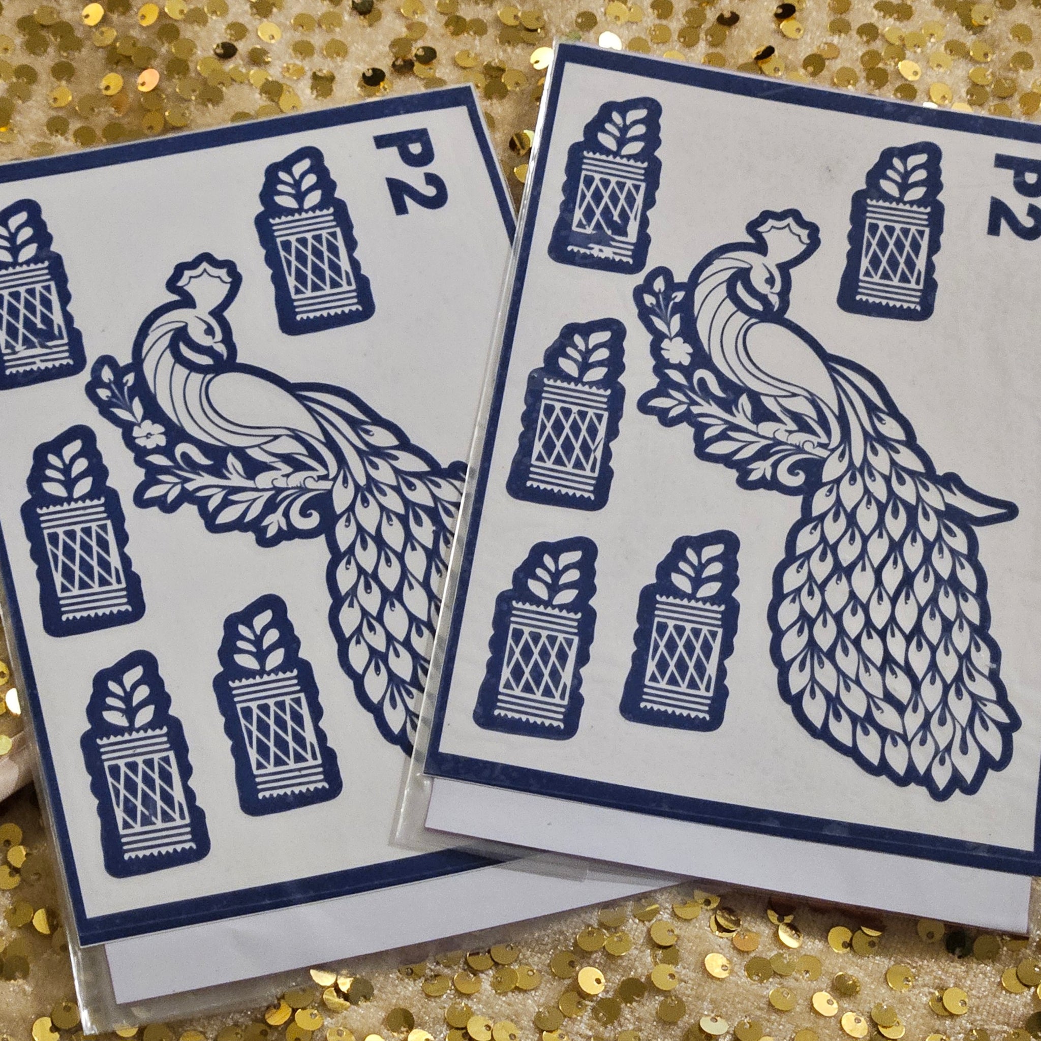 Peacock Paradise Henna Stencils - P2