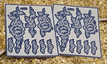 Petal Elegance Henna Stencils - SC114