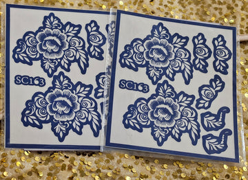 Ocean Petals Henna stencils - SC163