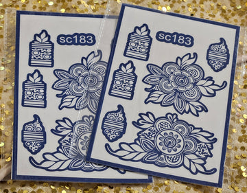 Serene Blooms henna stencils- SC183