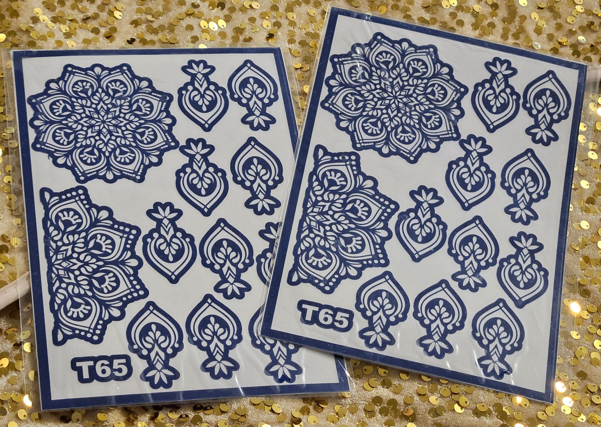 Celestial Waves henna stencils - T65