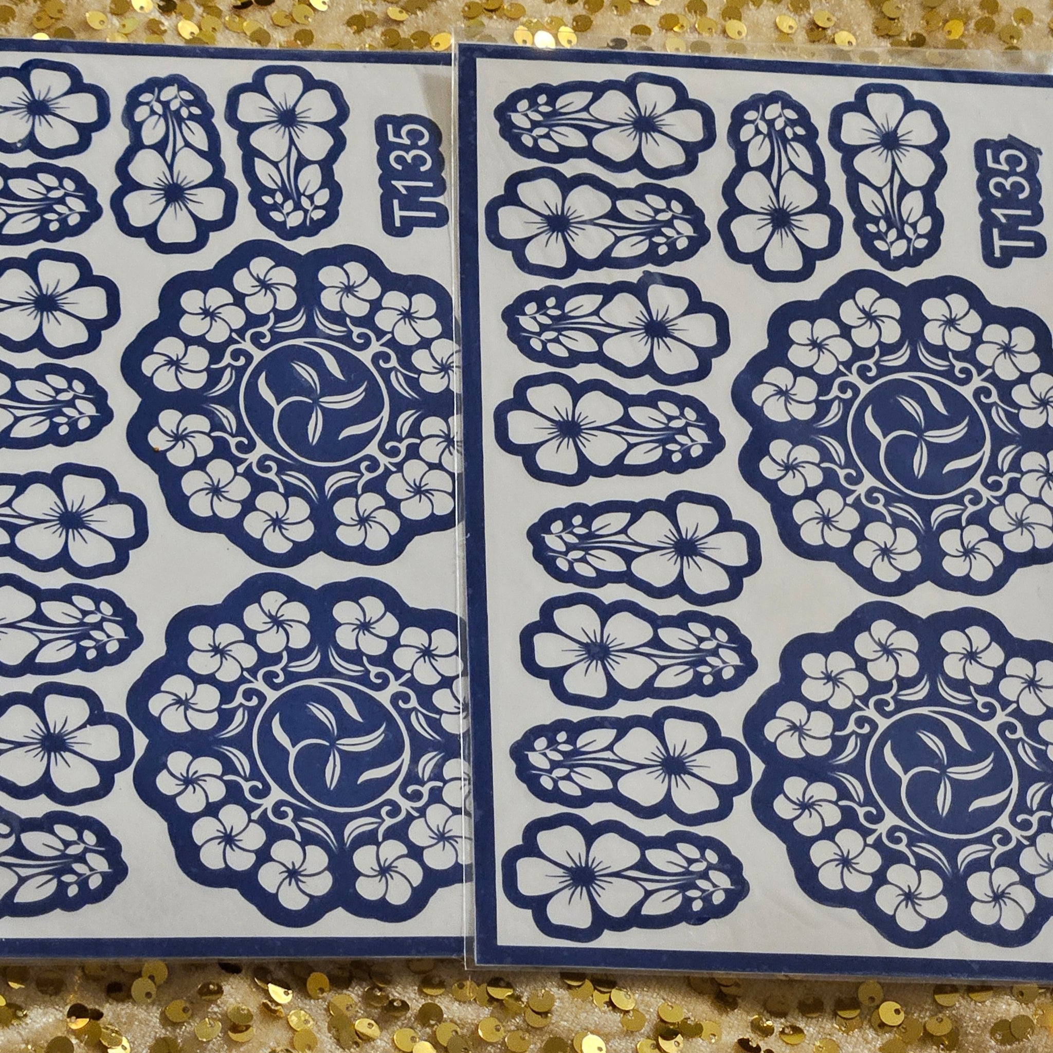 Tranquil Blooms henna stencils - T135