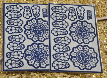 Tranquil Blooms henna stencils - T135