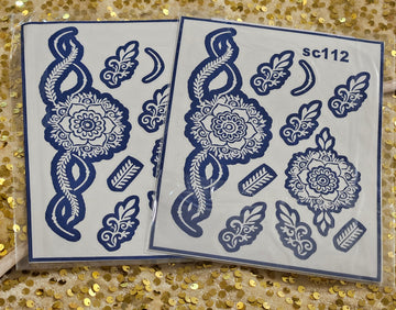 Whimsical Blooms henna stencils- SC112"