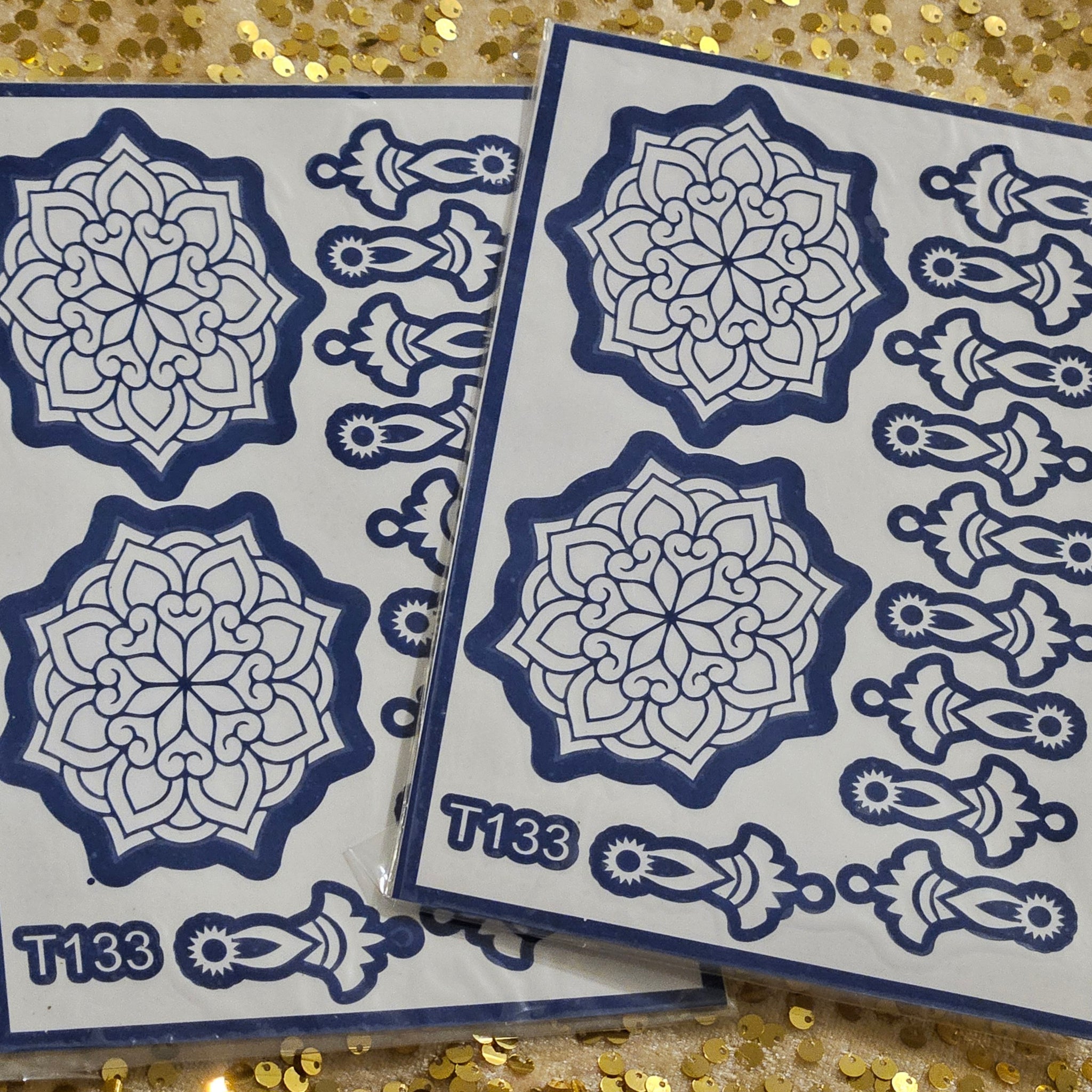 Paisley Petals henna stencils- T133