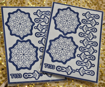 Paisley Petals henna stencils- T133