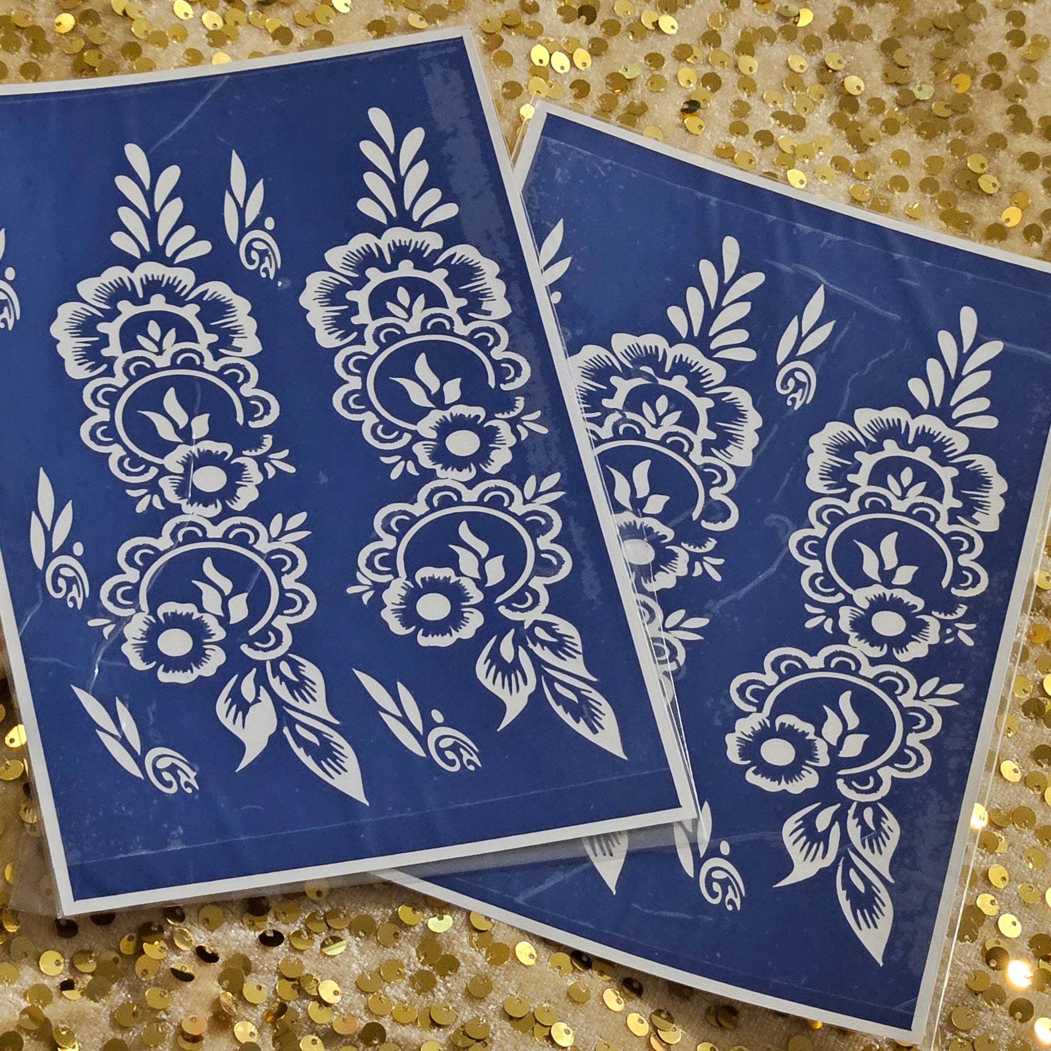 Blue Mirage henna stencils