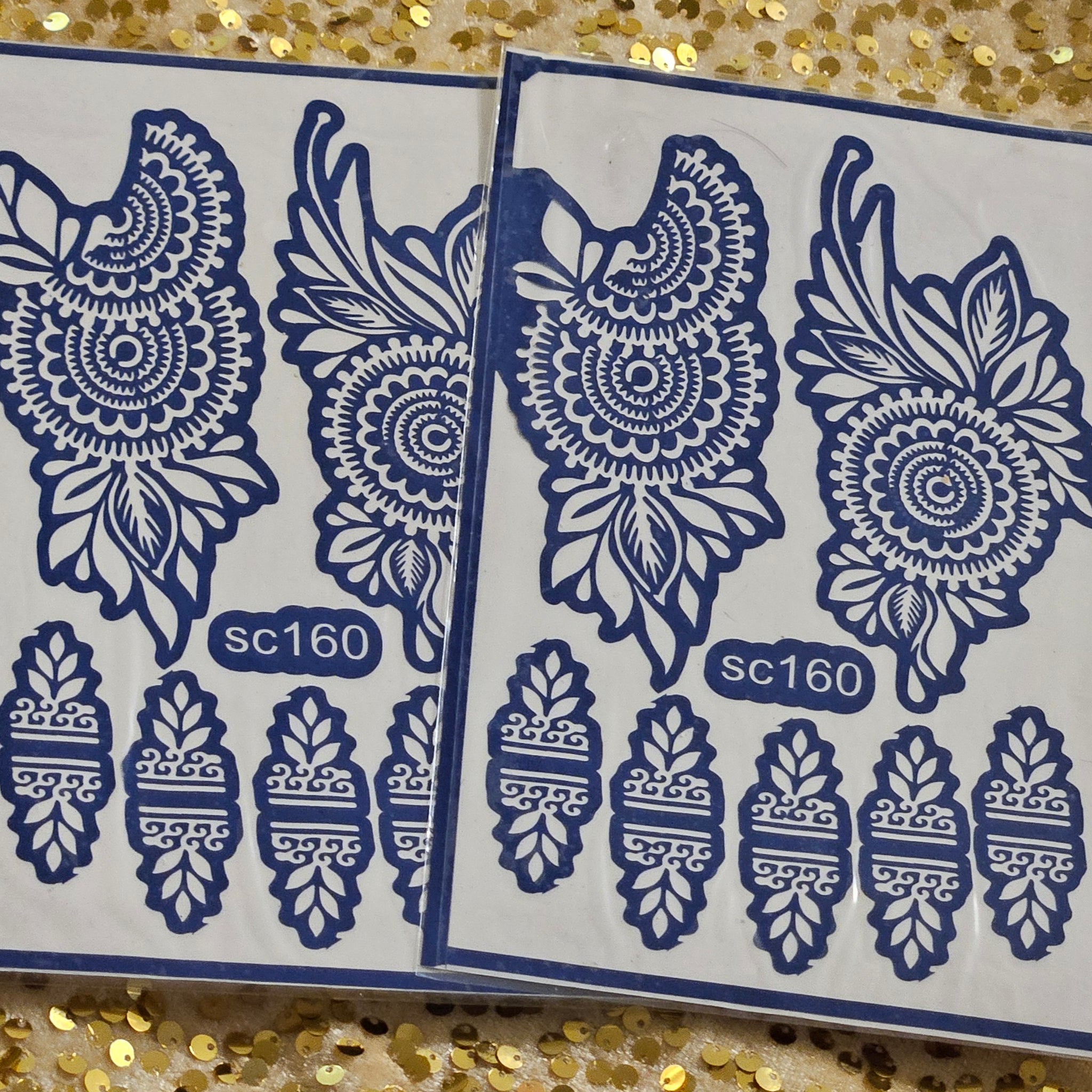 Indigo Elegance henna stencils - SC160