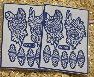 Indigo Elegance henna stencils - SC160