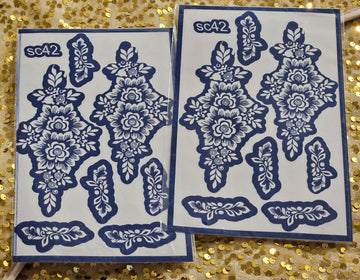 Whimsical Petals henna stencils-SC42