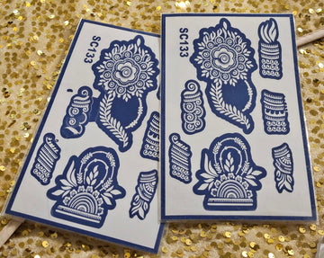 Azure Flame henna stencils - SC133