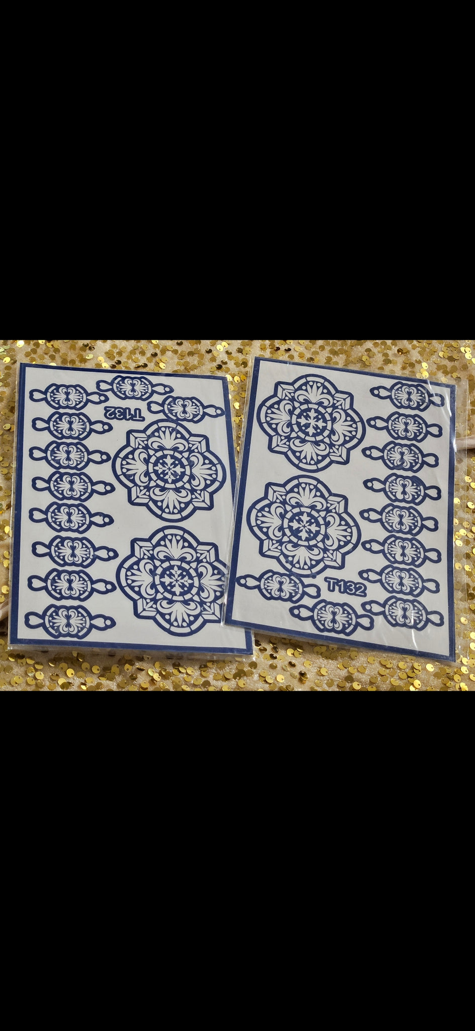 Blue Floral Elegance Stencil Collection - T132