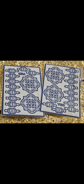 Blue Floral Elegance Stencil Collection - T132